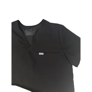 FIGS Catarina Top And Long Sleeve Shirt - Black Size Large thumbnail 5