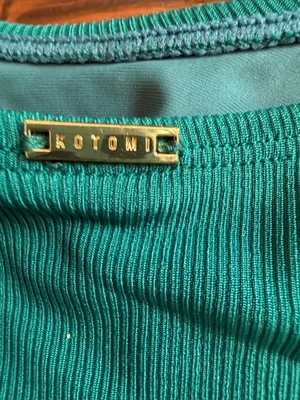 Kotomi Teal High-Cut Bikini Bottom - Women's Swim size small thumbnail 3