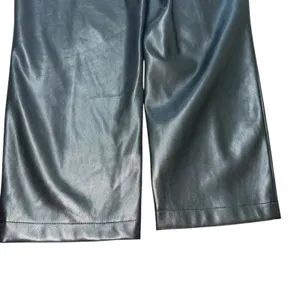 Marc New York Andrew Marc Faux‎ Leather Pants Gold Button Detail Womens L thumbnail 6