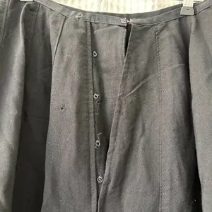 Antique early 20th-century black wool skirt 26" waist steampunk goth cosplay thumbnail 3