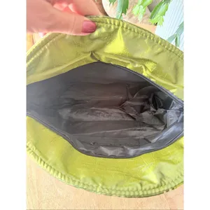 No Brand Lime Green Satin Evening Handbag Lucite Ring Handles Embroidered Clutch thumbnail 5