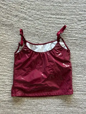 SHEIN Burgundy Glossy Satin Cami Top thumbnail 3