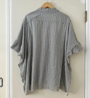 Maeve Betty Oversized Stripe Boho Blouse Sz S thumbnail 5