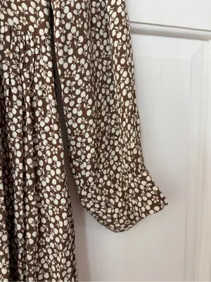 Doen Hawthorne Dress Olive Cherry Willow Floral Long Sleeve Maxi‎ Dress Size S thumbnail 7