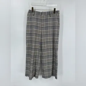 Banana Republic Checked Plaid Pants Wide‎ leg Womens Trouser size 10 thumbnail 2