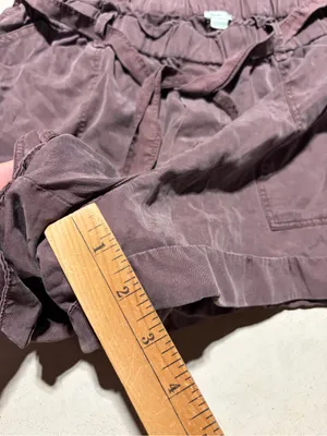Aerie Paperbag Waist Drawstring Shorts Plum burgundy large thumbnail 6