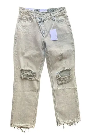 Vervet Beverly Super‎ High Rise Straight Distressed 100% Cotton Jeans Size 27 thumbnail 1