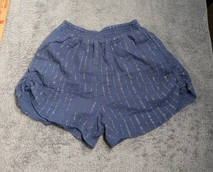 Aerie Women’s Blue Stripe Casual Elastic-Waist Shorts small thumbnail 1