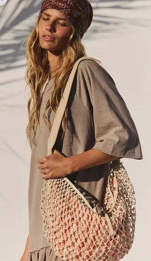 Free People Leather Fishnet Sling Shoulder Bag thumbnail 1