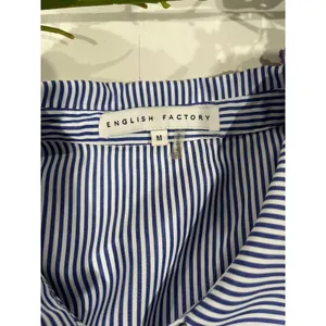 English Factory‎ Striped Blouse Ruffle Back Long Sleeve Shirt Size M thumbnail 2