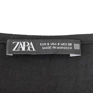 ZARA Black SHORT DRAPED DRESS Long Sleeves V-Neck Women’s Minimalist SZ S #1669 thumbnail 7