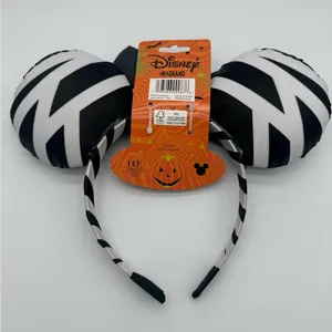 Disney Minnie Mouse Ears Halloween Black White Mummy Wrapped Headband Vacation thumbnail 4