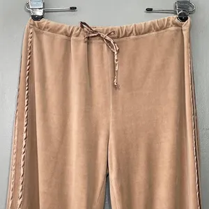 Y2K Everlast Velour Pants Womens Size M Taupe Track Drawstring Athleisure Y2K thumbnail 4