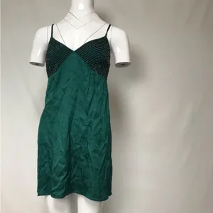 Free People Emerald Green Mini Slip‎ Dress Size Medium thumbnail 3