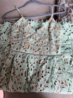 Beautiful Girl Mint Green Crochet Lace Spaghetti Strap Dress Size S thumbnail 5