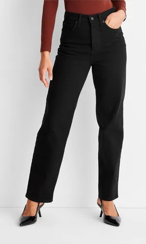 Universal Threads Highest Rise Straight Denim Jeans Black 6 NWT Stretch thumbnail 1
