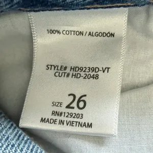 Hidden 100% Cotton Wide Leg Jeans Light Wash Distressed Denim Pants Size 26 thumbnail 4