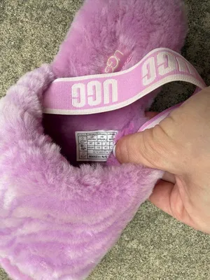 UGG Fluff Yeah Slipper Slide With Strap Pink Purple Size 9 thumbnail 7