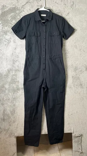 Outerknown S.E.A. Suit Utility Gray Short Sleeve Jumpsuit XS Organic‎ Cotton thumbnail 1