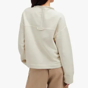 Madewell Sweatshirt Long-Sleeve Funnel-Neck Parchment Relaxed Size XS‎ thumbnail 2