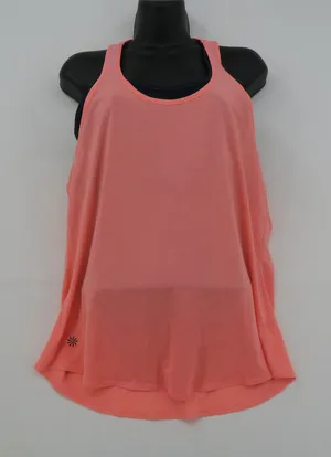 Athleta Womens Medium 2-in-1 Tank Top with Built-in Sports Bra Coral‎ Navy Blue thumbnail 1