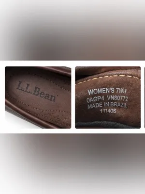L.L.Bean Women’s Brown Leather Driving Loafers Moc Toe Flats Size 7.5M thumbnail 5