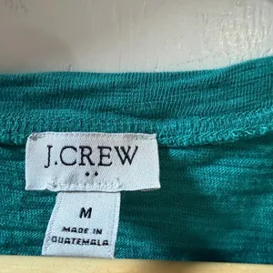 J.Crew Teal Tie Front Tee Dress Slub Cotton Cap Sleeve Casual Size M thumbnail 3