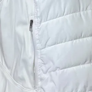 Tangerine Vest White Quilted Puffer Full Zip Hooded Zip Front Women’s Size Large thumbnail 8