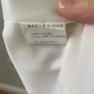 Bec & Bridge 6 Luxury White Midi Dress Plunging V Neck Backless Textured Wedding thumbnail 8