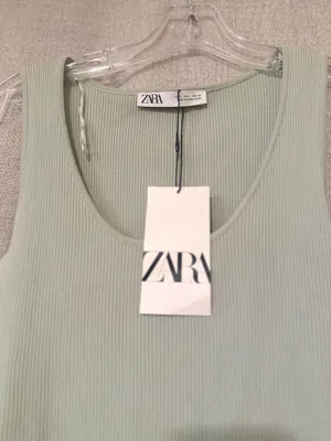 Zara NWT Ribbed Scoop Neck Tank Bodysuit | L thumbnail 3