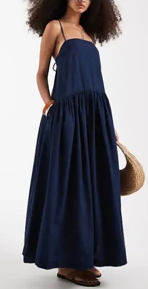 ASOS Denim Midi Dress Size 6 Fall winter thumbnail 1