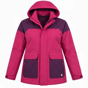 Fielder SonOS 3 Womens Size L Pink Colorblock Fleece Lined Hooded Hiking Parka thumbnail 1