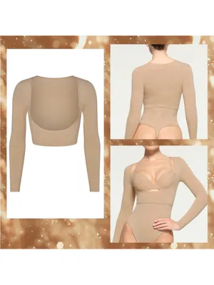 Skims Open Bust Arm Shaper Shapewear Clay SMALL thumbnail 6