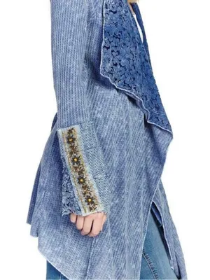 Aratta Silent Journey Stories of Shawl Cardigan Beaded Waterfall Medium thumbnail 2