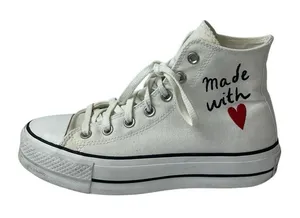 Converse Chuck Taylor All Star Made With Love White Lace Up Sneakers Shoes Sz 7 thumbnail 1