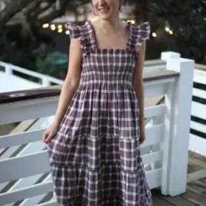 💕HILL HOUSE💕 Ellie Nap Dress ~ Multi-Color Tartan Plaid Print Large thumbnail 6