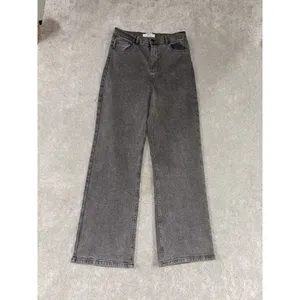 ardene 90s jeans‎ size 09 30x31 high rise gray wash EUC Wide Leg Straight thumbnail 2