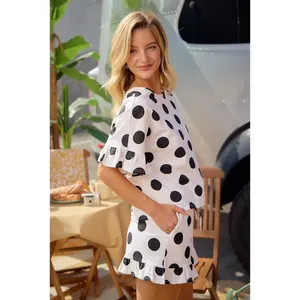BiBi Polka Dots Printed Ruffled Detail Top And Shorts Set - Large thumbnail 2