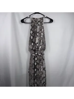Express Snake Print Halter Maxi Dress Size M High Low thumbnail 7
