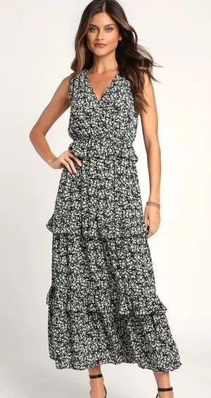 LULUS Spring in Your Step Floral‎ Tiered Maxi Dress thumbnail 1