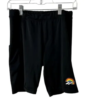 Reebok Pride Bike Shorts Womens Size Large Speedwick Pockets Rainbow Progress thumbnail 1