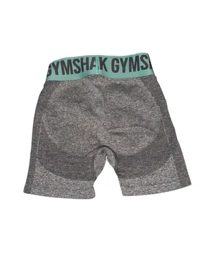 Gymshark Gray Seamless Workout Biker Shorts with Mint Logo Waistband thumbnail 3