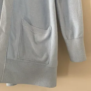 Abercrombie & Fitch Open Front Cardigan With Pockets and Logo Light Blue Size‎ S thumbnail 6