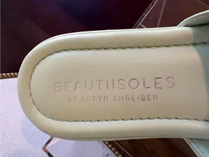 Beautiisoles Mint Green Jeweled Slide thumbnail 3