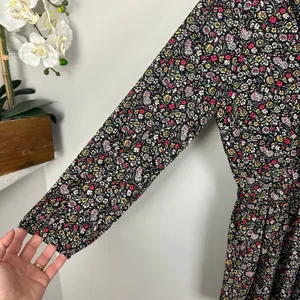 Ann Taylor Loft Ditsy Dark Floral Black Long Balloon Sleeve Romper Size Medium thumbnail 11