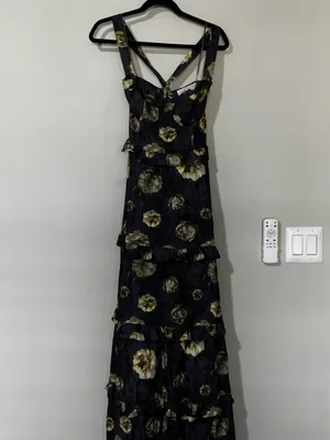 Petal & Pup Lillee Tiered Maxi Dress Lavender Floral Size M thumbnail 2