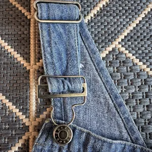 Vintage 90's Crazy Horse Liz Claiborne Women's Denim Overalls Crop Raw Hem Blue thumbnail 13