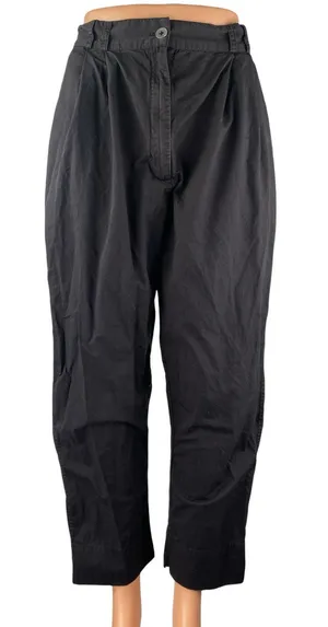 Wray Black High Waist Pleated Baggy Barrel Carrot Wide Leg Trousers Pants Size 6 thumbnail 1