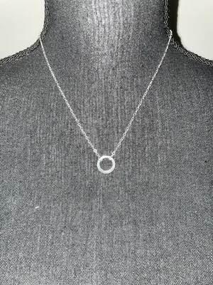 Amazon NWOT Circle Necklace in Silver thumbnail 1