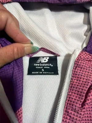 New Balance Women's Pink and Purple Ombre Full Zip Windbreaker Jacket thumbnail 2